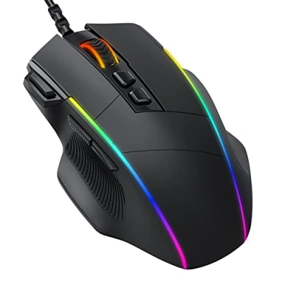 Abbildung von Dacoity RGB Gaming Mouse, PC Gamer Mouse with 8 Programmable Buttons, Lighting, 8000 DPI Adjustable, Fire Button, USB Wired Ergonomic Design for MMO, MOBA or FPS Games PC/Mac