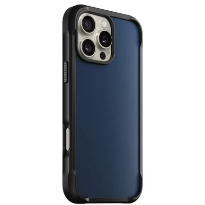 Abbildung von Apple iPhone 16 Pro Max Hülle MagSafe Kunststoff Nomad Hard Case/Backcover Handyhülle Blau Shockproof/Stoßfest