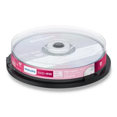 Abbildung von DVD RW 4,7 GB PHILIPS 4x Speed Cakebox 10 Stück