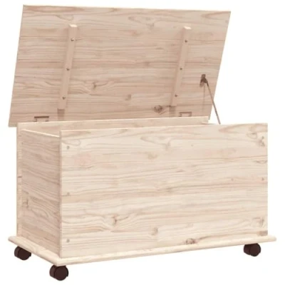 Abbildung von vidaXL Aufbewahrungsbox Truhe mit Rollen ALTA 73x39,5x44 cm Massivholz Kiefer (1 St)