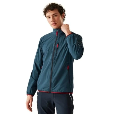 Abbildung von Regatta Herren Men&#039;s Packaway Jacket Prestfield Leichte Herrenjacke mit durchgehendem Reißverschluss, Moonlight Denim (Danger Red), L