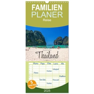 Abbildung von Familienplaner 2025 Zauberhaftes Thailand mit 5 Spalten (Wandkalender, 21 cm x 45 cm), CALVENDO