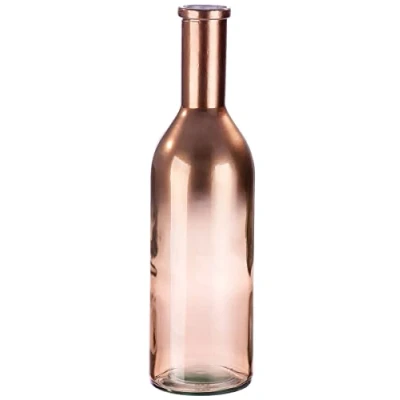 Abbildung von GILDE große Vase Blumenvase XL aus recyceltem Glas Deko Wohnzimmer europäische Herstellung Farbe: Kupfer mit Farbverlauf Höhe 50 cm