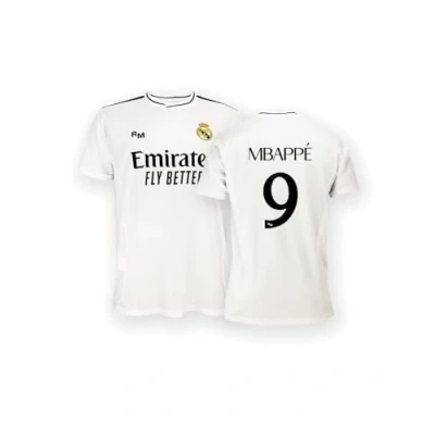 Abbildung von Real Madrid Home Trikot Saison 24/25, Mbappé, 14 Years, Replik Shirt Mit Offizieller Lizenz