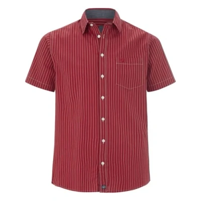 Abbildung von Jan Vanderstorm Herren Streifenhemd Perttu rot 5XL (XXXXXL) 51/52