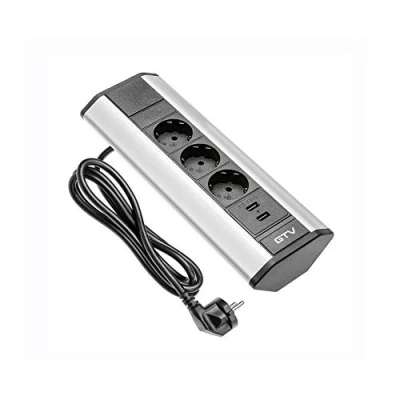 Abbildung von Tischsteckdose 3fach + USB Ecksteckdose Küchensteckdose Küche