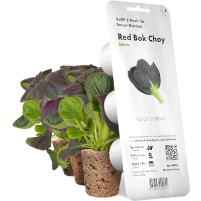 Abbildung von Click &amp; Grow RED PAK CHOI PFLANZENKAPSELN, Essbare Pflanze, Nachfüllen, Schnellwachsend (3 5 Wochen), 7 14 Tag(e), 1 Monat( e), 3 Stück(e)