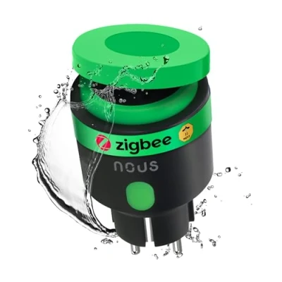 Abbildung von NOUS A6Z Zigbee Steckdose, Intelligente Außensteckdose IP44, Steckdose mit Verbrauchsmessung, Kompatibel Alexa Zubehör, Smart Home Geräten, Google Home, Life, 2MQTT, 16A