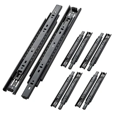 Abbildung von AOLISHENG Kugellager schubladenschienen 350 mm, 3 Falten Vollauszug robust 45 kg Tragkraft,(5 Paar)
