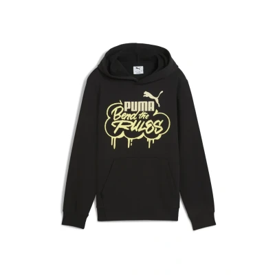 Abbildung von Puma MID90s Hoodie Teenager Für Herren Damen Kinder Mit Print Black Größe: 7 8Y