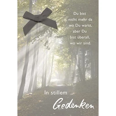 Abbildung von Perleberg Trauerkarte Basic Classic Collection Trauerkarten mit Umschlag Liebevolle Beileidskarten Danksagungskarten Trauer hochwertige Karten zur in 11,6 x 16,6 cm