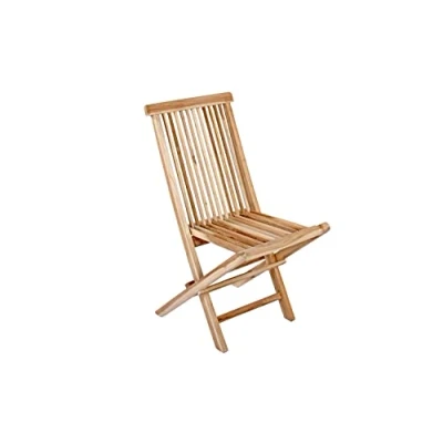 Abbildung von SAM Balkonstuhl Menorca, Teakholz massiv, zusammenklappbarer Gartenstuhl, Klappstuhl für Balkon, Garten &amp; Terrasse