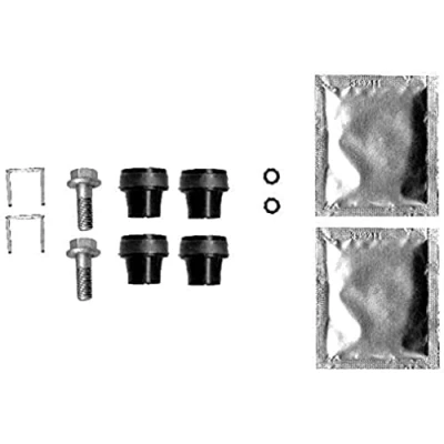 Abbildung von HELLA 8DZ 355 201 661 Zubehörsatz, Bremssattel OPEL: Astra G Coupe, CC, Caravan, PEUGEOT: 206 Schrägheck, RENAULT: Kangoo I Rapid