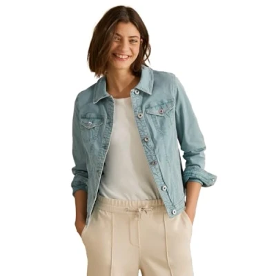 Abbildung von CECIL Damen B212606 Jeansjacke, cool salvia Green, L