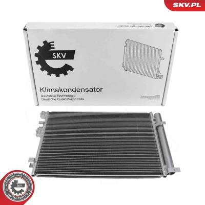 Abbildung von ESEN SKV 86SKV520 Klimakondensator mit Trockner Aluminium 489mm HYUNDAI: i20 I Schrägheck (PB) 1.4 CRDi, 1.6 CRDi 2008 2015