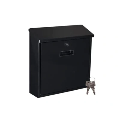 Abbildung von Perel Briefkasten Nice, Wandmontage, gebogen, mit Namensschild, inkl. 2 Schlüssel, Abmessungen (H x B T) 40 31 16 cm, Schwarz