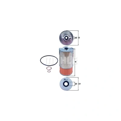 Abbildung von MAHLE ORIGINAL OX 78D1 Ölfilter Filtereinsatz MERCEDES BENZ: MB 100 Bus, Kastenwagen, Pritsche/Fahrgestell