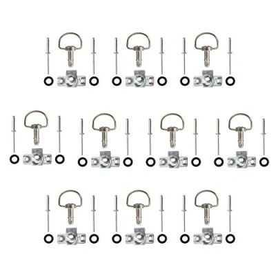 Abbildung von Oldbones Motorrad Rennverschlüsse, Schnellverschluss, D Ring, 1/4 Drehung, Rennverkleidung, Nieten, Typ B, 19 mm, 10 Stück, silberfarben