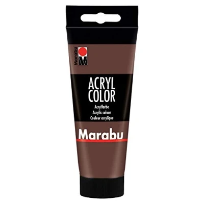 Abbildung von Marabu 12010050040 Acryl Color mittelbraun 100 ml, cremige Acrylfarbe auf Wasserbasis, schnell trocknend, lichtecht, wasserfest, zum Auftragen mit Pinsel und Schwamm Leinwand, Papier Holz
