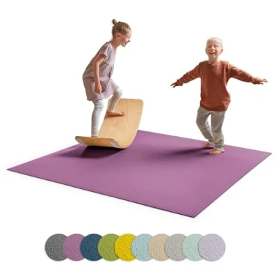 Abbildung von Ehrenkind® Made in Germany Anti Rutsch Krabbelmatte Oeko Tex Matten Spielmatte Baby Größe 180x220 cm Pflaume