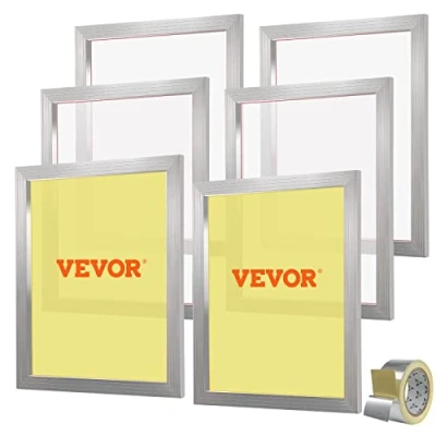 Abbildung von VEVOR 6 Stk. Aluminiumlegierung Siebrahmen Siebdruckpresse 50,8 x 61 cm, Siebdruckmaschine Zubehör 160 Mesh, Säureresistenz &amp; nicht Verformbar für Kissenbezügen, Stoffen, Papier, Kopierpapier usw.