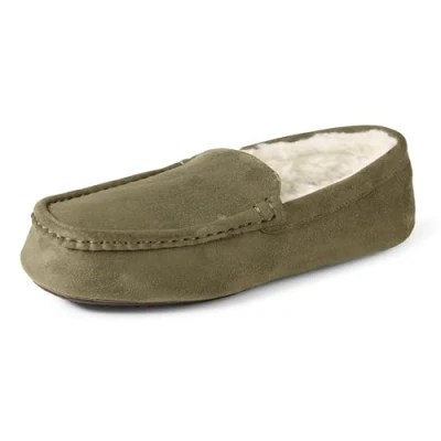 Abbildung von Amazon Essentials Herren Mokassin Pantoffel, Dunkles Olivgrün Mikro Wildleder, 48 EU