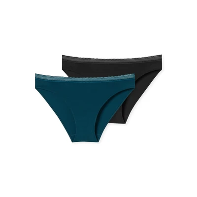 Abbildung von Schiesser 2PACK RIO Slip, Damen, Größe: 36, Schwarz petrol