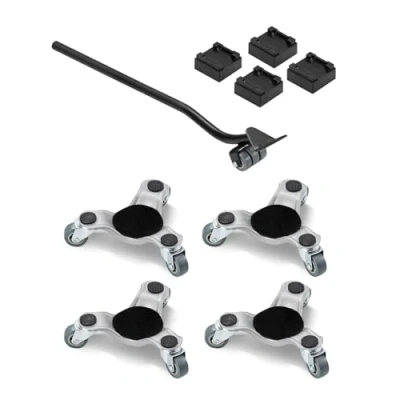 Abbildung von VEVOR 4x Möbelroller Transportroller Möbelwagen Rollen mit 3 Rädern 158x158x65mm