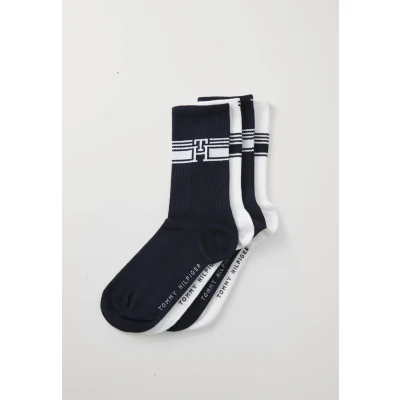 Abbildung von Tommy Hilfiger KIDS SOCK Sport Monogram Unisex 4 PACK Socken für Kinder, Größe: 27 30, Navy