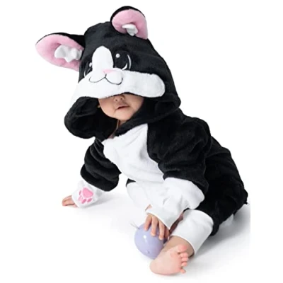 Abbildung von Corimori Strampler Flauschiges Katzen Kostüm für Babies, Neugeborene,  Karneval Fasching (1 tlg) Strampler, Fasching, Kigurumi, Tierkostüme, Babys, Katze &quot;Balou&quot;