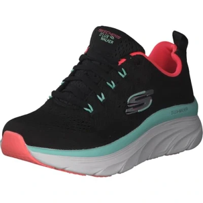 Abbildung von Skechers Damen D&#039;lux Walker Fresh Finesse Sneaker, Black Mesh Mint Trim, 36 EU