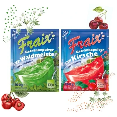 Abbildung von FRAIX Getränkpulver Kirsche + Waldmeister (50er KOMBIPACK) (je 25 x 100g) fruchtig &amp; erfrischend mit Vitamin C