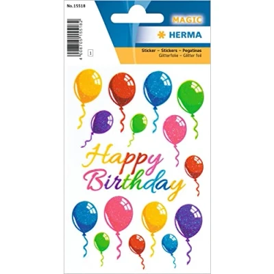 Abbildung von HERMA Aufkleber Sticker Magic Happy Birthday Luftballon