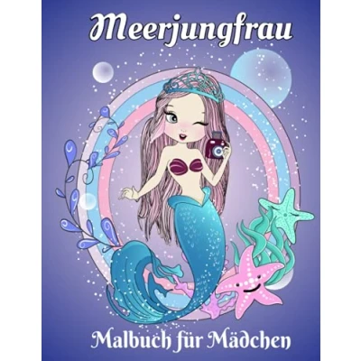 Abbildung von Meerjungfrau Malbuch für Mädchen: Meerjungfrauen Kinder im Alter von 4 8 Jahren Wunderschönes mit und Meeresbewohnern