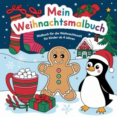 Abbildung von Mein Weihnachtsmalbuch 40 niedliche Weihnachts und Wintermotive zum Ausmalen: Malbuch für die Weihnachtszeit Kinder ab 4 Jahren