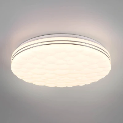 Abbildung von Reality Leuchten LED Deckenleuchte Tiger R67131100, Kunststoff Weiß, inkl. 22 Watt Rainbow LED, Fernbedienung, Dimmer, Farbwechsel, Nachtlicht
