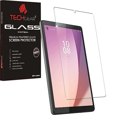 Abbildung von TECHGEAR Glas kompatible mit Lenovo Tab M8 4. Generation 2023 8,0 zoll [TB300] Displayschutzfolie aus gehärtetem [9H Härte] [Crystal Clarity]