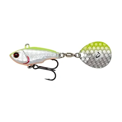 Abbildung von Savage Gear Fat Tail Spin sinkend Jig Spinner, Größe/Gewicht/Farbe:6.5cm / 16g Lemon Back Flash