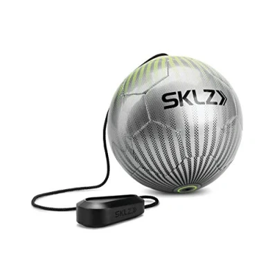 Abbildung von SKLZ Fussball Rebounder Kicktrainer, Trainingszubehör, Mit Ergonomischen Griff und Gummiband, Silber