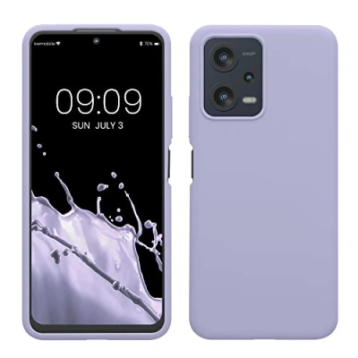 Abbildung von kwmobile Hülle kompatibel mit Xiaomi Redmi Note 12 5G / Poco X5 Silikon Handy Case Handyhülle weiche Oberfläche kabelloses Laden Lavendel