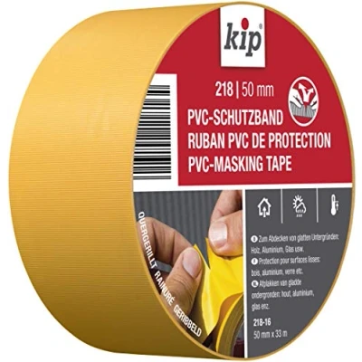 Abbildung von Kip Tape 218 16 Schutzband Quergerilltes Abklebeband aus PVC zum Schutz glatter Untergründe Selbstklebendes Klebeband Streichen &amp; Lackieren 50mm x 33m