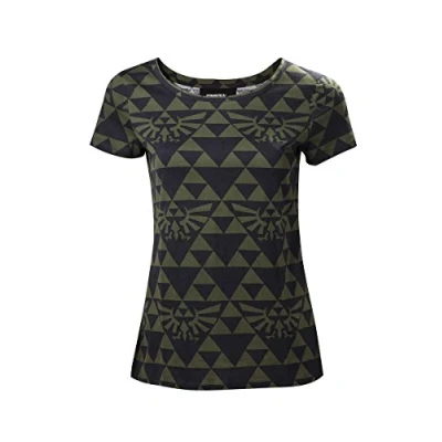 Abbildung von The Legend of Zelda Green Black Hyrule Women&#039;s T Shirt Maat S