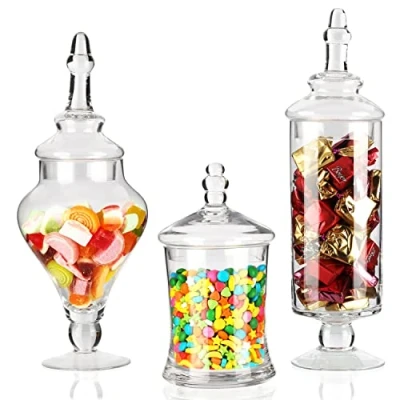 Abbildung von Belle Vous Aufbewahrungsdose Vintage Süßigkeiten Glas Set (3er Pack), Candy Jar (3 Pack)