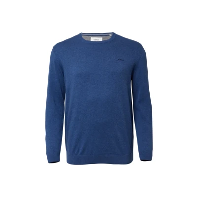 Abbildung von s.Oliver MIT LOGO Stickerei Strickpullover, Herren, Größe: XXL, Royalblau
