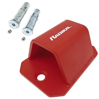 Abbildung von RADIKAL RK544R Bodenanker für Kette, Diebstahlsicherung bis Ø 50, sicherer mit 2 geschützten Dehnbolzen, Besser sichtbar, Diebstahlsicherung, Anker, Wand, Parkplatz, Garage, Motorrad, Anhänger,