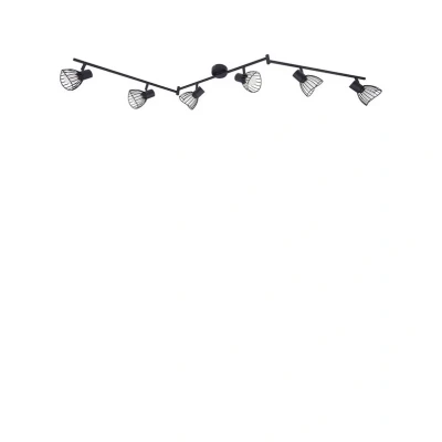 Abbildung von Lindby Deckenleuchte Piena, schwarz, 6 flg., Metall, 150cm