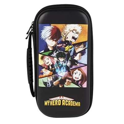 Abbildung von Konix My Hero Academia Schutz und Transporthülle für die Konsolen Nintendo Switch, Switch Lite OLED Aufbewahrung von 8 Spielen Schwarz