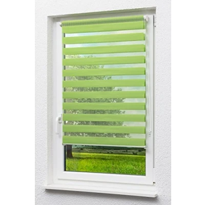 Abbildung von LYSEL Doppelrollo mit Trägerprofil (B x H) 45cm 150cm in grün/apfelgrün, zum Klemmen und Schrauben