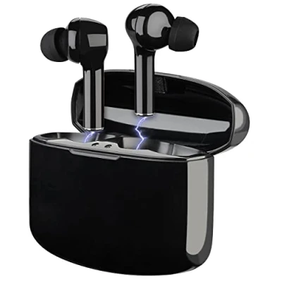 Abbildung von auvisio in Ear Kopfhörer: Stereo Headset mit Bluetooth 5, Ladebox, 18 Std. Spielzeit (Kopfhörer Ear, Bluetooth, Earbud, kabellos)