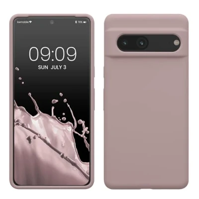 Abbildung von kwmobile Hülle kompatibel mit Google Pixel 7 Silikon Handy Case Handyhülle weiche Oberfläche kabelloses Laden Nude Lilac